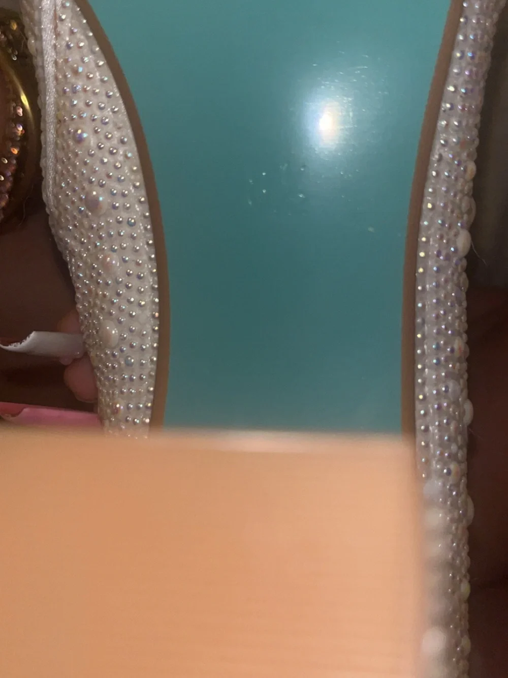Betsey Johnson Ivory Pearl & Crystal Embellished Block Heel Ankle Booties